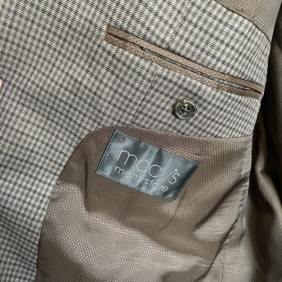 Michael Kors Men 44R Brown Houndstooth 2-Button Single Breast Blazer Sportcoat - Picture 11 of 12